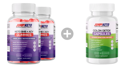 2 bottles JumpKETO BHB + ACV Gummies plus 1 Colon Detox bonus