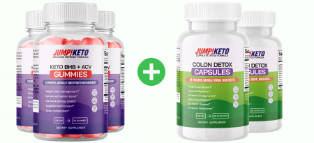 3 bottles JumpKETO BHB + ACV Gummies plus 2 Colon Detox bonuses